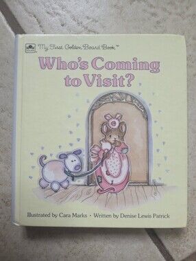 Who’s Coming to Visit? My First Golden Board Book - Pastel Pink & Cream Cover